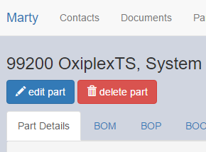 the button for editing a part